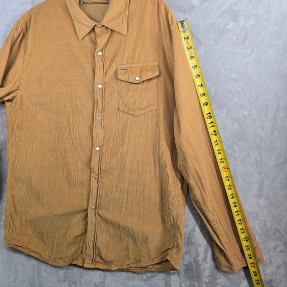 Criquet Shirt Mens XL Yellow Corduory Pearl‎ Snap Button Up Outdoors Western - Picture 6 of 9